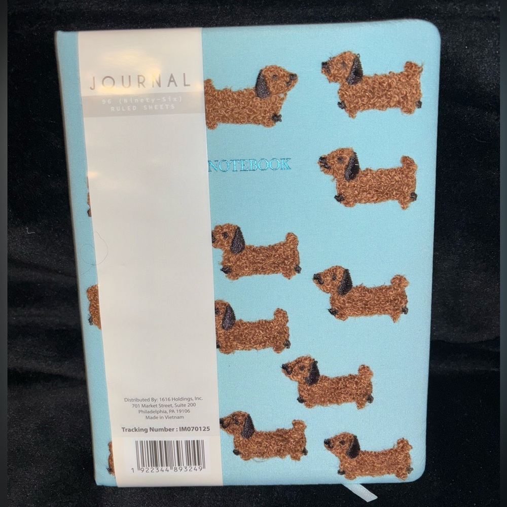 Fuzzy Dachshund Dog Blue Journal Notebook